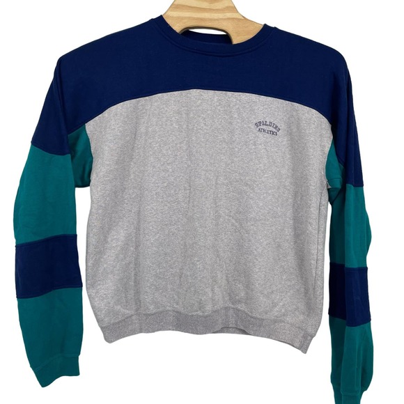 Spalding Other - Vintage 80s Spalding athletics multi color crewneck sweatshirt green blue gray
